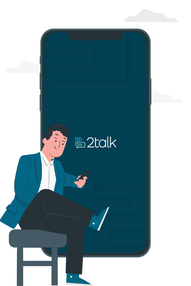 User being welcomed into 2talk.