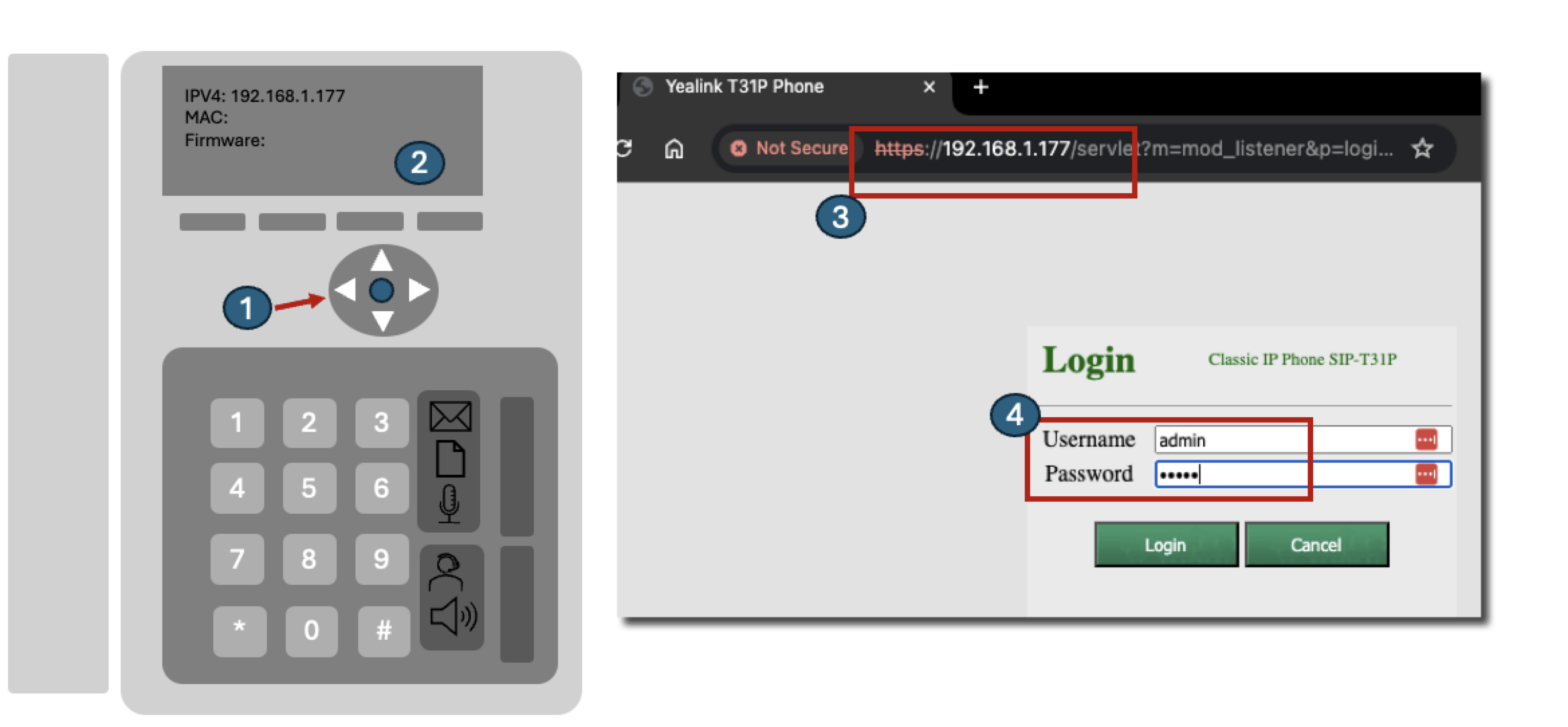Yealink web login